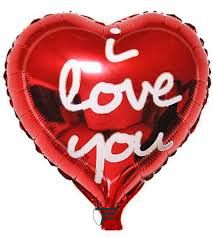 Балон фолио сърце с надпис I love you 