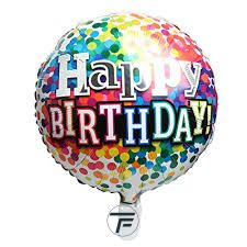 Балон фолио кръгъл 18инча Happy Birthday шарен