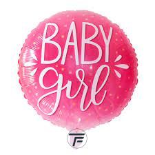 Балон фолио кръгъл 22инча Baby girl, розов