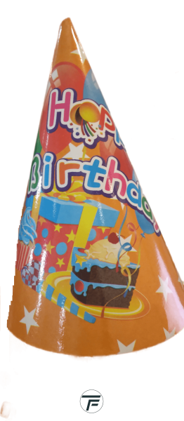 Парти шапки Happy Birthday, 16см, 50 броя
