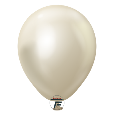 Малки кръгли балони Kalisan 5" Mirror White Gold/ бяло злато 100бр., 5011