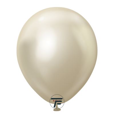 Кръгли балони Kalisan 12" Mirror White Gold/ бяло злато 50бр., 5011