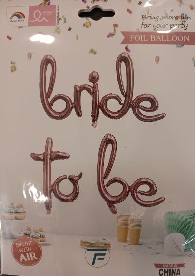 Фолиев надпис BRIDE TO BE, розово злато, D-616