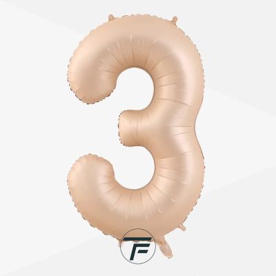 Фолиев балон цифра 3, КАРАМЕЛ - 80см     