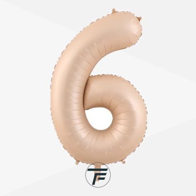 Фолиев балон цифра 6, КАРАМЕЛ  - 102см