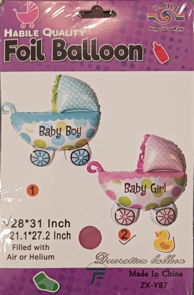Балон фолио бебешка количка Baby Girl розова