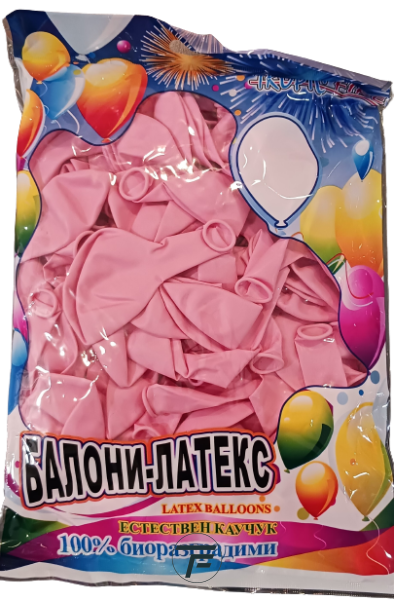 Балони Tropic fire латекс МАКАРОН PINK/ РОЗОВО 12" 100бр./ №4, M12 4