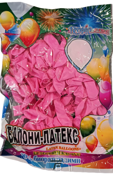 Балони Tropic fire латекс Стандарт PINK/ РОЗОВО 5" 100бр./ №4, ST5 4