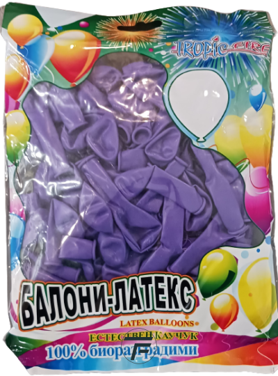 Балони Tropic fire латекс Стандарт PURPLE/ ЛИЛАВО 5" 100бр./ №7, ST5 7