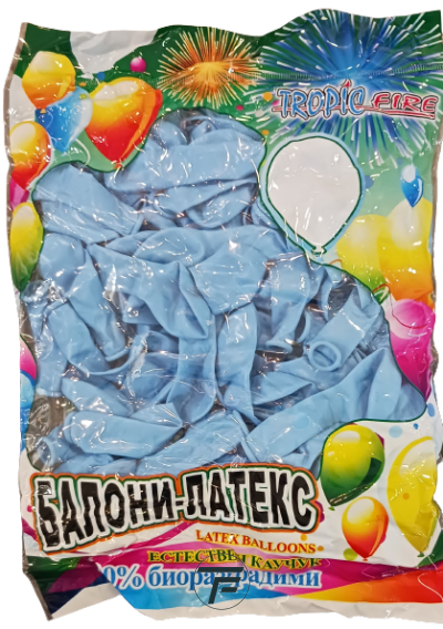 Балони Tropic fire латекс Стандарт LIGHT BLUE/ СВЕТЛО СИНЬО 5" 100бр./ №10, ST5 10