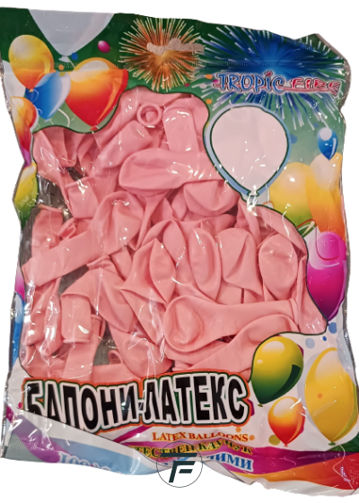 Балони Tropic fire латекс Стандарт BABY PINK/ БЕБЕШКО РОЗОВО  5" 100бр./ №11, ST5 11