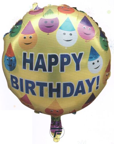 Фолиев кръгъл балон Happy birthday