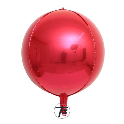 4D фолио балон сфера червен, 24"