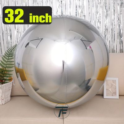 4D фолио балон сфера сребро, 32"