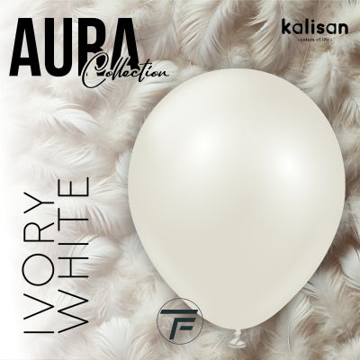 Кръгли балони Kalisan 12" Aura Ivory White 50бр. 