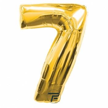 Фолиев балон цифра 7, златен - 102см