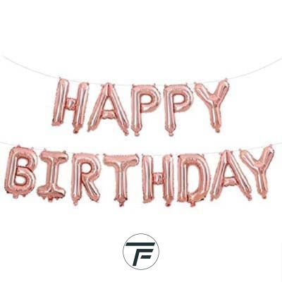 Фолиеви букви HAPPY BIRTHDAY, розово злато