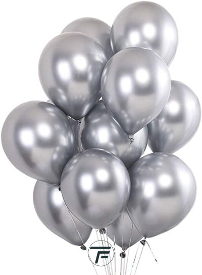 Малки кръгли балони хром ROCCA - Сребро хром / Shiny Silver, 13см, 100бр., AС50 89 Италия