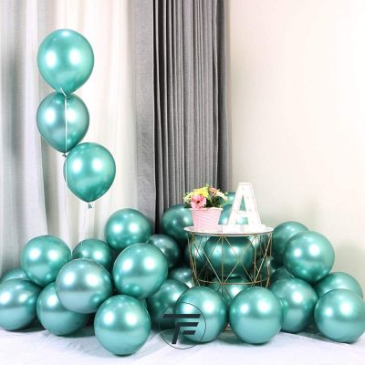 Малки кръгли балони хром ROCCA - Зелен хром / Shiny Green, 13см, 100бр., AС50 93 Италия