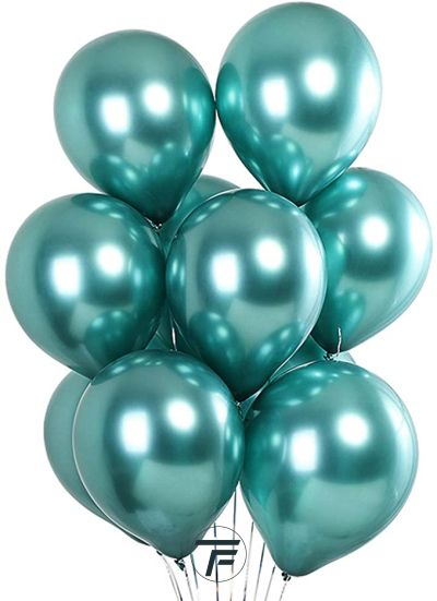 Малки кръгли балони хром ROCCA - Зелен хром / Shiny Green, 13см, 100бр., AС50 93 Италия