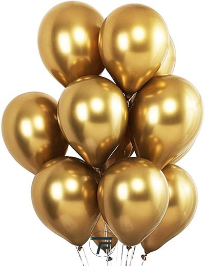 Малки кръгли балони хром ROCCA - Злато хром / Shiny Gold, 13см, 100бр., AС50 88 Италия