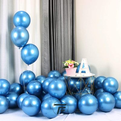 Малки кръгли балони хром ROCCA - Син хром / Shiny Blue, 13см, 100бр., AС50 92 Италия