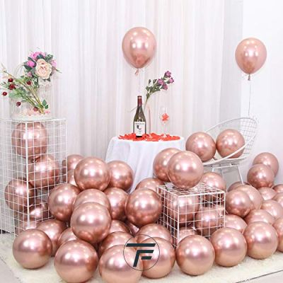 Малки кръгли балони хром ROCCA - Розово злато хром / Shiny Rose Gold, 13см, 100бр., AС50 96 Италия