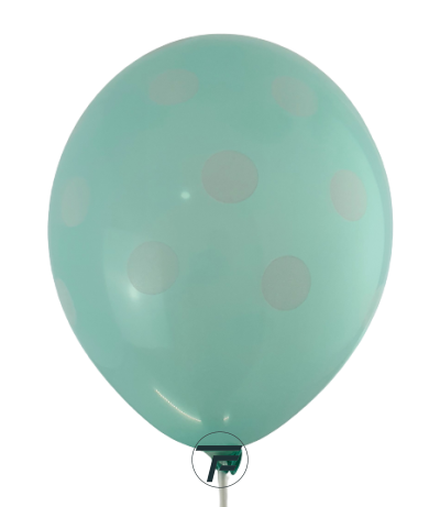 Балони пастел макарон с принт бели точки - 30см, 100бр., микс цветове