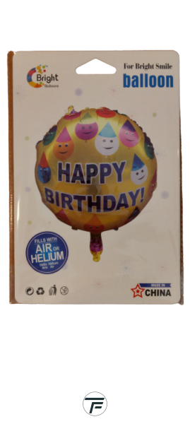 Фолиев кръгъл балон Happy birthday
