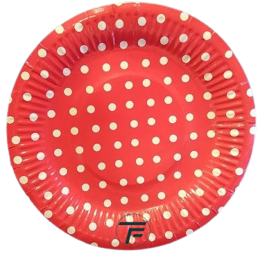 Чинийки 7'' , жълти на бели точки