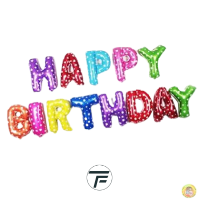 Фолиеви букви HAPPY BIRTHDAY, многоцветни