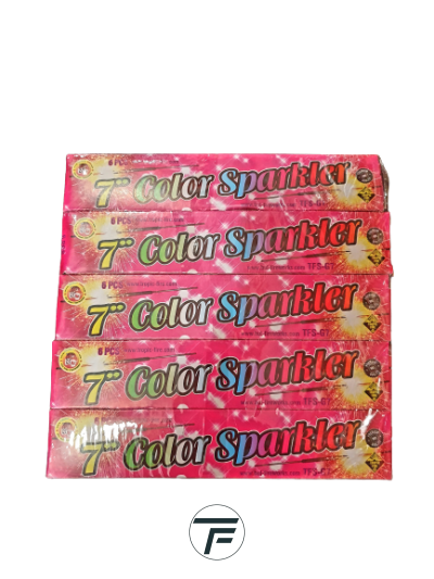 Стек 100бр., Бенгалски огън  7инча, Color Sparkler, кутийка с 6 пръчици