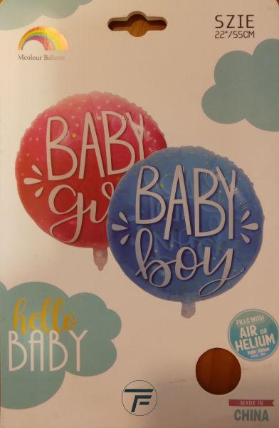 Балон фолио кръгъл 22инча Baby boу, син