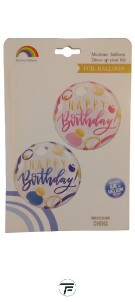 Балон фолио кръгъл розов 18инча / Happy Birthday!