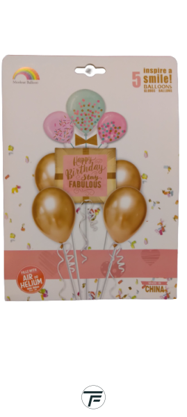 Комплект балони фолио и латекс Happy Birthday Stay FABULOUS /5 броя/