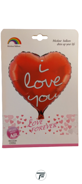 Балон фолио сърце с надпис I love you 