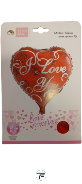 Балон фолио с надпис I love you с червени рози